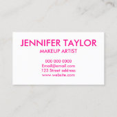 Modern einfache rosa hallo schöne Visitenkarte (Rückseite)