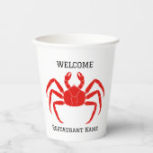 Modern Einfache Rosa Krabbe Meeresfrüchte frisch Pappbecher (Vorderseite)