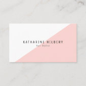 Modern Einfache rosa White Block Business Card Visitenkarte (Vorderseite)