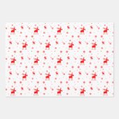 Modern einfache Rote Moose Schneeflocken Geschenkpapier Set (Vorderseite)