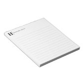 Modern einfache Split Line Business Monogram Black Notizblock (angewinkelt)