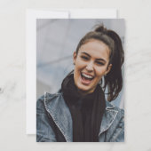 Modern Einfache Streifen Pink Tan Foto 21. Geburts Einladung (Rückseite)