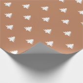 Modern einfache Terracotta-weiße Weihnachtsbäume Geschenkpapier (Ecke)
