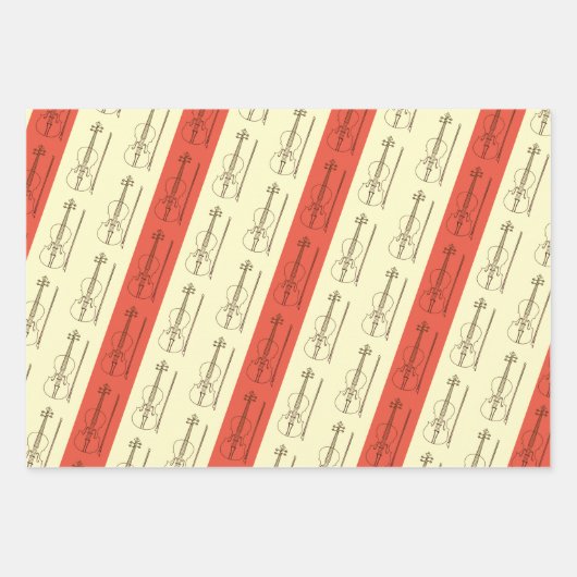 Modern Einfache Violine Schwarz Gelb Terracotta Bl Geschenkpapier Set (Vorderseite 3)