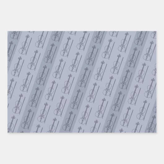 Modern Einfache Violine Schwarz Gelb Terracotta Bl Geschenkpapier Set (Vorderseite 2)