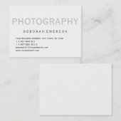 Modern einfache weiße Chubby-Size-Visitenkarte Visitenkarte (Vorne/Hinten)