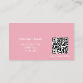Modern einfacher QR-Code für Logos Rosa Visitenkarte (Rückseite)