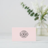 Modern einfaches Beruflich-Blush-Pink-Firmenlogo Visitenkarte (Stehend Vorderseite)