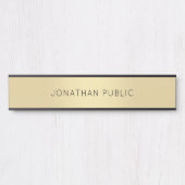 Modern einfaches Design Gold Black Trendvorlage Türschild (Vorderseite )