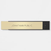 Modern einfaches Design Gold Black Trendvorlage Türschild (Vorderseite )