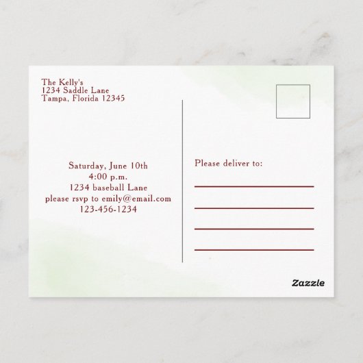 Modern Einfaches Geburt Wasserfarben Niedlich Base Postkarte (Rückseite)