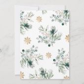 Modern Einfaches Gold & Greenery Foto Weihnachten (Rückseite)