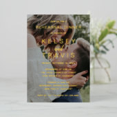 Modern Einfaches Lässiges Foto Probe Dinner Gold Folieneinladung (Stehend vorne)