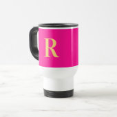 Modern einfaches Monogramm Hot Pink Reisebecher (Vorderseite Links)