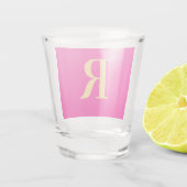 Modern einfaches Monogramm Hot Pink Schnapsglas (Rückseite)
