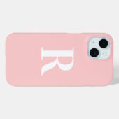 Modern einfaches Monogramm Rosa Case-Mate iPhone Hülle (Rückseite (Horizontal))