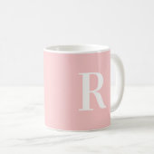 Modern einfaches Monogramm Rosa Kaffeetasse (VorderseiteRechts)