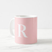 Modern einfaches Monogramm Rosa Kaffeetasse (Vorderseite Links)
