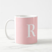 Modern einfaches Monogramm Rosa Kaffeetasse (Links)