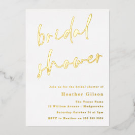 Modern einfaches Real Gold Brautparty Golden Folieneinladung