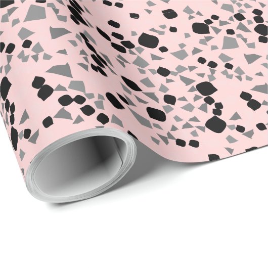 Modern einfaches rosa Terrazzo Wrapping Paper Geschenkpapier (Rolleneckpunkt)