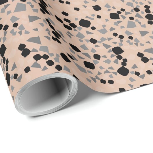 Modern einfaches, rotes Terrazzo-Wrapping Paper Geschenkpapier (Rolleneckpunkt)