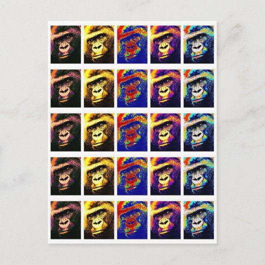 Modern eingerichtete Pop Chic Gorillas Postkarte (Vorderseite)