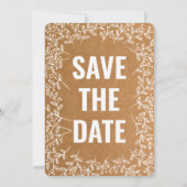 Modern eingerichtete Save the Date Karte im Karton (Rückseite)