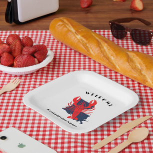 Modern eingerichteter individuelle Name Louisiana Pappteller