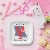 Modern eingerichteter individuelle Name Louisiana Pappteller (Party)