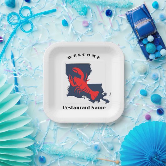 Modern eingerichteter individuelle Name Louisiana Pappteller (Party)