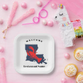 Modern eingerichteter individuelle Name Louisiana Pappteller (Party)