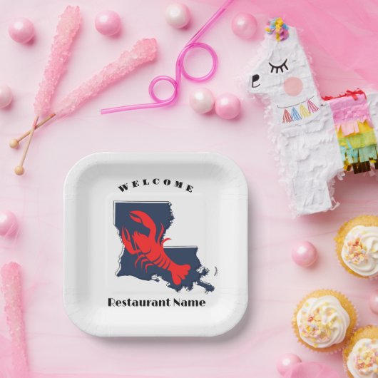 Modern eingerichteter individuelle Name Louisiana Pappteller (Party)