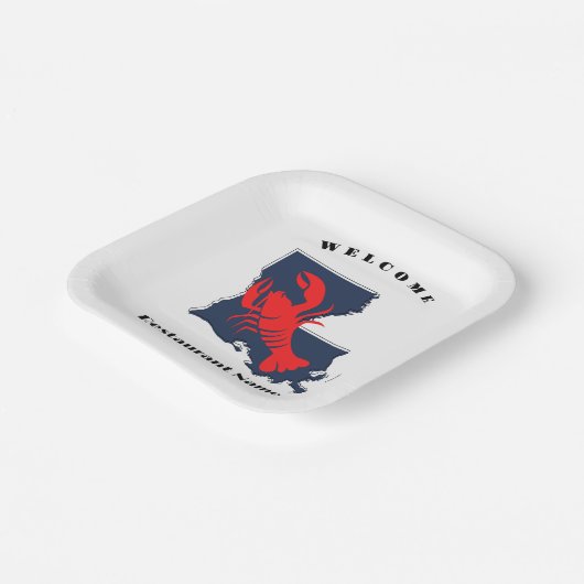 Modern eingerichteter individuelle Name Louisiana Pappteller (Gewinkelt)