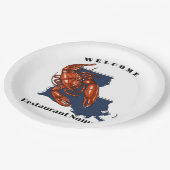 Modern eingerichteter individuelle Name Louisiana Pappteller (Schrägansicht)