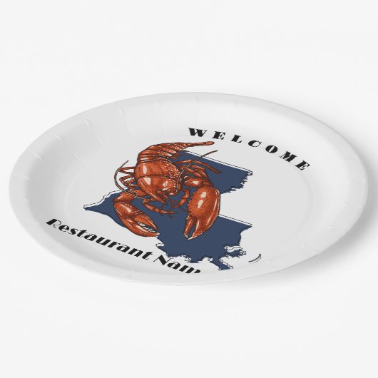 Modern eingerichteter individuelle Name Louisiana Pappteller (Schrägansicht)