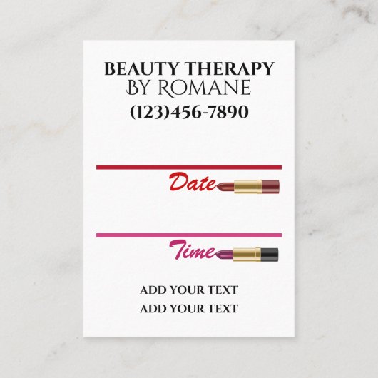 Modern eingerichteter Pop Diva Terminkarte (Rückseite)