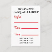 Modern eingerichteter Pop Diva Terminkarte (Rückseite)