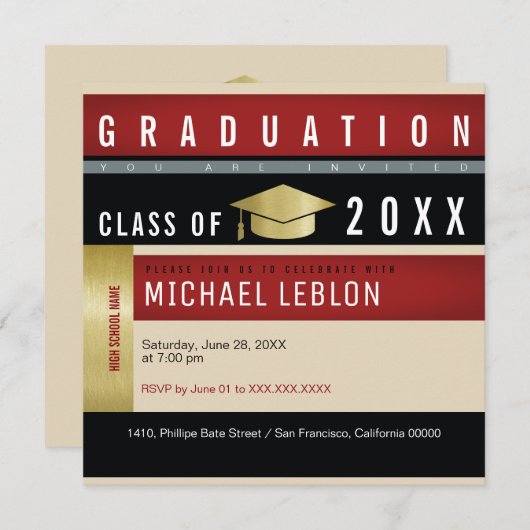 Modern Einladung für Studentensache (Vorne/Hinten)