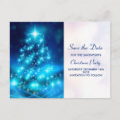 Modern Electric Blue Christmas Tree Save the Date Postkarte (Vorderseite)