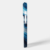 Modern Electric Blue Cyber Flow Phone Case  (Rückseite / Links)