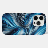 Modern Electric Blue Cyber Flow Phone Case  (Rückseite (Horizontal))