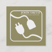 Modern Electrical Extension Craft Logo Quadratische Visitenkarte (Vorderseite)