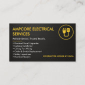 Modern Electrician Branding Black Yellow Metallic Visitenkarte (Rückseite)