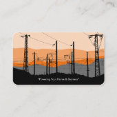 Modern Electrician Business Card with Power Lines Visitenkarte (Vorderseite)