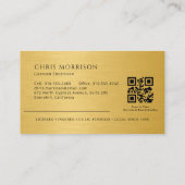 Modern Electrician Electrical Contractor QR Code Visitenkarte (Rückseite)