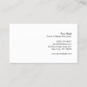 Modern Electrician Logo Black Visitenkarte (Rückseite)