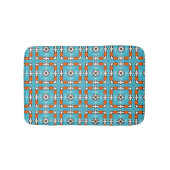 Modern Elegance Blue Orange White Azulejos Tile Badematte (Vorderseite)