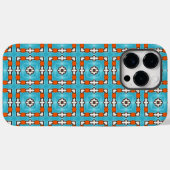 Modern Elegance Blue Orange White Azulejos Tile Case-Mate iPhone Hülle (Rückseite (Horizontal))