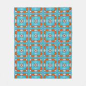 Modern Elegance Blue Orange White Azulejos Tile Fleecedecke (Vorderseite)